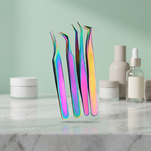 ASAP Private Label – Kit de pinces à cils en acier inoxydable durables pour extensions de cils, qualité professionnelle, pour sourcils, cils biseautés, courbés, volume, 10 mm - Product Image 2