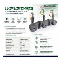 Transformateur de courant de protection zéro-sequence LJ-ZW3-10 / ZW43-10 / ZW43-12 10kV 12kV 5P10 CT multi-ratios