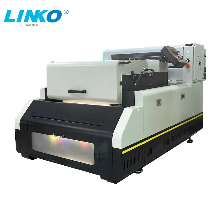 LINKO गर्म पीईटी फिल्म XP600 I3200 DTF प्रिंटर 60cm A3 30cm मुद्रण मशीन और पाउडर डायर मशीन सभी में एक DTF प्रिंट