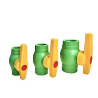 Raccords et vannes PPR directement de l'usine, raccords de plomberie PPR verts, vanne à boisseau sphérique pour système d'alimentation en eau chaude et froide