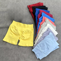Shorts de yoga sans couture pour femme, 45 couleurs unies, effet push-up fessier, pour le sport et l'exercice