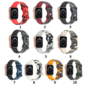 Correa de silicona delgada para <span class=keywords><strong>Apple</strong></span> <span class=keywords><strong>Watch</strong></span> Band Camo Print Sport Smart <span class=keywords><strong>Watch</strong></span> Belt Bracelet IWatch Series Ultra 10 9 8 7 6 5 <span class=keywords><strong>SE</strong></span> - Product Image 1