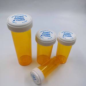 Flacons à pilules en plastique vides avec bouchon sécurité enfant, languette de retrait réversible, sérigraphiés, contenants de voyage <span class=keywords><strong>pour</strong></span> médicaments - Product Image 1