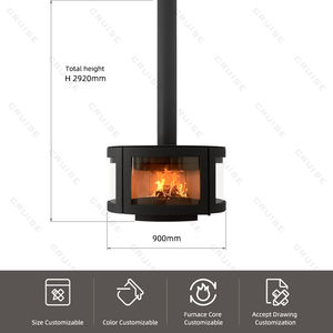 Crucero interior decorativo sin humo respetuoso con el medio ambiente <span class=keywords><strong>etanol</strong></span>/estufa de madera Buning 900-585-2500mm chimenea suspendida - Product Image 4