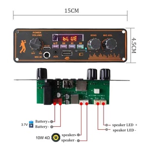Cdwep karaoke <span class=keywords><strong>Board</strong></span> khuếch đại 3.7V sạc không dây màu xanh Loa răng loa siêu trầm bảng mạch khuếch đại với BT 5.0 - Product Image 3