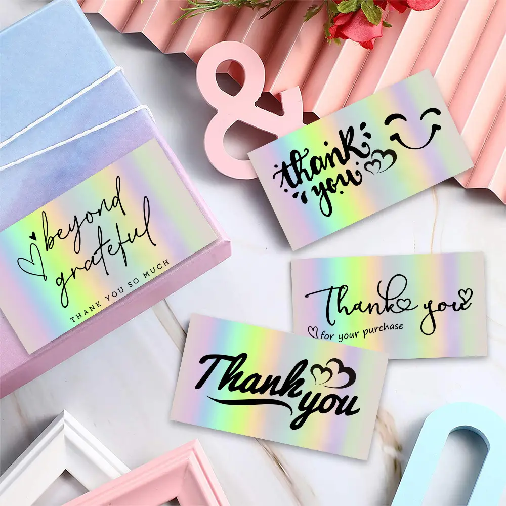 Cartões postais personalizados com logotipo personalizado, cartões postais em papel e impressão de arte, cartões de agradecimento personalizados, cartão com holograma, preço baixo