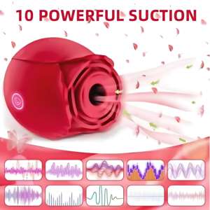 Masseur personnel Rose à 10 modes de vibration et fonction de succion - Dispositif intime en silicone étanche pour <span class=keywords><strong>achat</strong></span> en gros - Product Image 3
