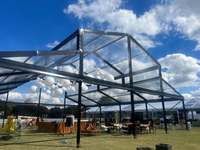 Tente d'atrium transparente en acrylique avec structure en alliage d'aluminium pour 300 à 1000 personnes, chapiteau extérieur pour mariages, tentes à structure noire pour événements