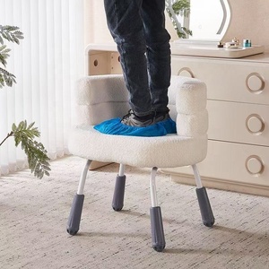 Fauteuil paresseux de style sherpa – idéal pour les salons, les chambres ou les dressing ; fonctionne comme un canapé une place ou un fauteuil de maquillage. - Product Image 4
