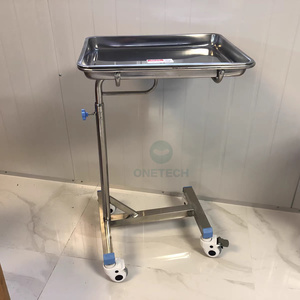 Direct usine bon prix hôpital Instrument pliable en acier inoxydable chirurgical Mayo Table chariot à levier unique Double bras - Product Image 4