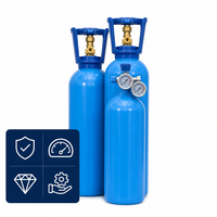 Bouteille d'oxygène médical 2L 4L 7L 10L en acier sans soudure 15MPa haute pression compacte et légère pour l'approvisionnement des cliniques