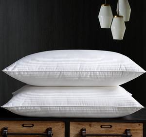 Bantal Kain Katun Satin Strip Lembut Kualitas <span class=keywords><strong>Hotel</strong></span> Bantal Mewah Alternatif Bulu Angsa untuk Tidur di <span class=keywords><strong>Hotel</strong></span> - Product Image 3