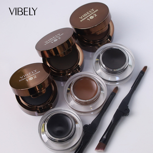 Bubuk alis Vegan 2 in 1 pigmen tinggi Eyeliner tahan lama berwarna 3D penambah alis mata <span class=keywords><strong>Gel</strong></span> Eyeliner dengan kuas - Product Image 4