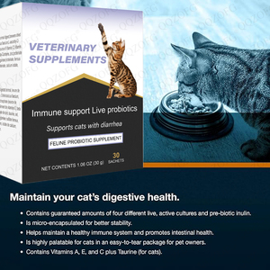 Suplemento Probiótico Felino OEM al por Mayor, Ayuda a la Digestión y al Control de la <span class=keywords><strong>Diarrea</strong></span> en Gatos, Salud Digestiva - Product Image 4