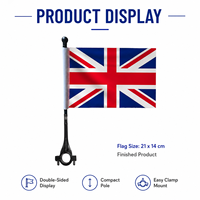Kit de drapeau personnalisé pour vélo, support de drapeau pour guidon de vélo avec drapeau imprimé double face, compatible avec barre de 2,5 cm pour les événements cyclistes
