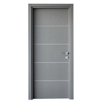Porte intérieure moderne en bois de noyer noir avec isolation phonique intégrée, porte battante laquée pour chambre moderne, villa, appartement