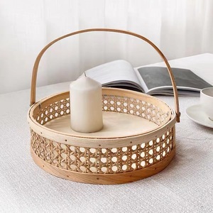 Cesta de Almacenamiento Redonda Ovalada Tejida a Mano con Malla Hexagonal de Ratán Natural Ecológico, Cesta de Mimbre para Picnic, <span class=keywords><strong>Pan</strong></span>, Regalo Retro de Navidad - Product Image 1