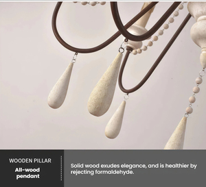 <span class=keywords><strong>Lustre</strong></span> en bois à cascade de perles en forme de larme JYLIGHTING, style antique, pour manoir rétro et éclairage d'ambiance haut de gamme pour zones de loisirs - Product Image 4