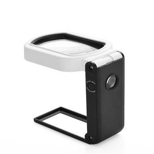 多功能手持三折双镜放大镜带刻度阅读书报仿古纺织品 - Product Image 3