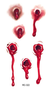 Pegatinas Temporales de Tatuajes de Heridas Sangrientas, Pegatinas de Tatuajes de <span class=keywords><strong>Terror</strong></span> para Halloween, Heridas Realistas Cosidas, Decoración para Fiestas de Halloween - Product Image 5