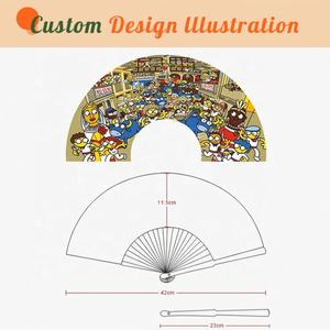 Customized Folk Art <b>Hand</b> <b>Fan</b> Business Gift Fabric <b>Hand</b> Crafted Wooden <b>Folding</b> <b>Hand</b> <b>Fan</b> for Sale - Product Image 5