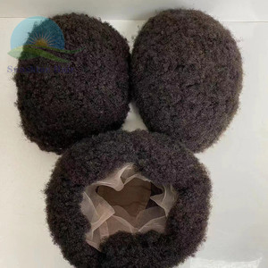 Perruque <span class=keywords><strong>afro</strong></span> à racine bouffante de 4mm 6 pouces de haut, style chaud d'usine, perruque courte en dentelle brésilienne vierge non traitée, sans traces - Product Image 6