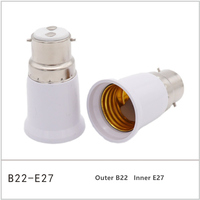 Adaptateur de douille de lampe B22 vers E27, support de lampe à vis, convertisseur de base pour ampoules LED, CFL, halogènes, rallonge de fixation d'éclairage