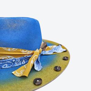 Peinture en détresse de haute qualité 100 laine australienne à large bord unisexe hommes <span class=keywords><strong>femme</strong></span> Panama Fedora feutre <span class=keywords><strong>chapeau</strong></span> fabricant - Product Image 2