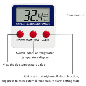 Thermomètre numérique d'alarme pour réfrigérateur/congélateur d'intérieur TLX DTH-80, moniteur de température pour chambre froide, OEM/ODM - Product Image 3