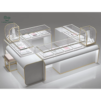 Kiosque à bijoux personnalisé avec éclairage LED et comptoir en verre trempé pour centres commerciaux et expositions