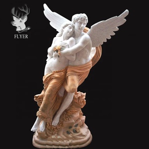 Statue d'amor en marbre blanc de haute qualité, Sculpture de Statue d'amour cupidon et <span class=keywords><strong>psyché</strong></span> grandeur nature - Product Image 5
