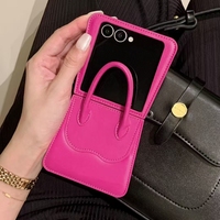 Étui de téléphone portable en cuir PU élégant et luxueux pour Samsung Galaxy Z Flip7/6/5, coque arrière antichoc pour Samsung