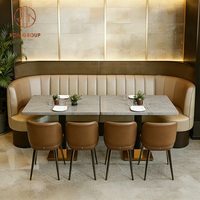Ron Group – Mobilier de café moderne : Banquette demi-courbe, table et sièges pour restaurant et café