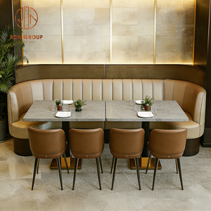 Divanetto Curvo a Mezza Luna Moderno per Caffetteria, Arredamento per Bar, Tavolo con Sedute per Ristorante e Caffè - Product Image 6