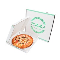 Caja de Pizza Corrugada Desechable Ecológica con Logotipo Personalizado para Restaurante, con Laminado Mate y Relieve