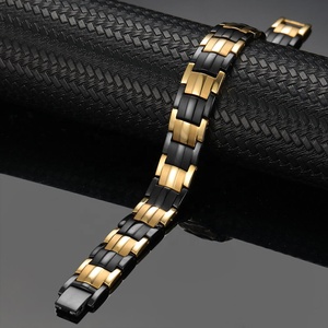 Gioielli biomagnetici simpatici braccialetti magnetici in titanio a doppia fila da Golf regolabili per bracciale da <span class=keywords><strong>uomo</strong></span> marca di titanio - Product Image 1