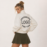 Ensemble tendance pull en coton à demi-zip et short pour femme – Tenue de sport athleisure deux pièces décontractée et confortable coupe oversize