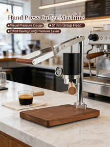 <span class=keywords><strong>Cafetera</strong></span> <span class=keywords><strong>Espresso</strong></span> Manual Retro de 51 mm, Sin Necesidad de Electricidad, Prensa Manual, <span class=keywords><strong>Cafetera</strong></span> Integrada con Cámara Interior de 85 ml para Preinfusión - Product Image 6