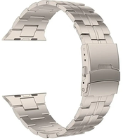 Bracelet de montre en titane Milanese Loop de qualité supérieure, poli, confortable et respirant pour Apple Watch 44 mm, 45 mm, 49 mm