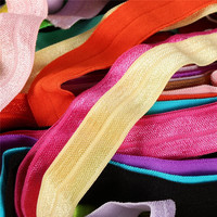 Petit paquet 5/8 pouces 15mm ruban élastique brillant coloré replier la bande élastique pour accessoires de cheveux bricolage