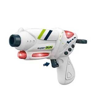 बच्चों के लिए सबसे अच्छा लाइट सॉफ्ट बुलेट खिलौना बंदूक संयोजन Ufo या फिर से प्रवेश मॉड्यूल स्पेस टॉय