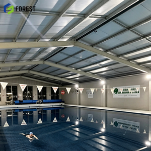 Structure en acier préfabriquée sans colonnes pour piscine, centre aquatique modulaire à haut plafond, arène - Product Image 1