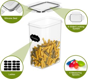 Transparent Rectangle PET <b>Plastic</b> Injection Molded Food <b>Storage</b> Jar Custom Logo Sealed Design Sustainable Kitchen Container - Product Image 5