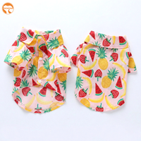 Vêtements pour animaux de compagnie personnalisés avec logo OEM, motif fruits d'été, laisse pour chien, chemise hawaïenne respirante pour chiot, vêtements pour chien doux et frais