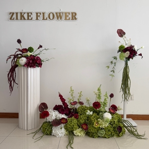 <span class=keywords><strong>Fleurs</strong></span> d'allée <span class=keywords><strong>de</strong></span> mariage, bouquets <span class=keywords><strong>de</strong></span> demoiselles d'honneur, Anthurium bordeaux, Hortensia vert, <span class=keywords><strong>fleurs</strong></span> artificielles, centres <span class=keywords><strong>de</strong></span> <span class=keywords><strong>table</strong></span> pour événements et fêtes - Product Image 3
