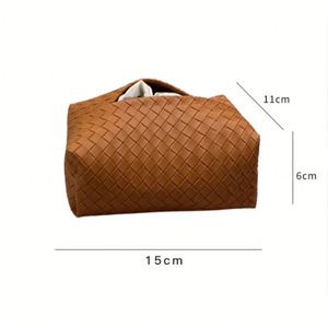 Waterproof Multi-Purpose PU Leather Tissue Box and Napkin Storage Paper Bag <b>Set</b> for Home Living Room <b>Dining</b> <b>Table</b> - Product Image 4