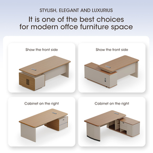 Conjunto de móveis de escritório, escritórios de madeira, mesa de escritório, armário de escritório, mesa de escritório em forma de L para CEO - Product Image 4