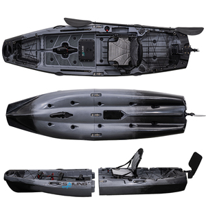 Kayak de pêche modulaire portable 2 pièces de 10 pieds pour 1 personne avec pédalier, grand espace et conception divisable - Product Image 4