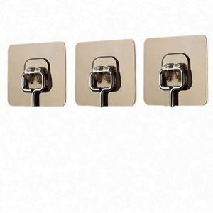 Strong <b>Adhesive</b> Carved Stainless Steel Wire <b>Hook</b> Single Detachable Door Clothes Bathroom Wall-Nail Free Leather Material - Product Image 4