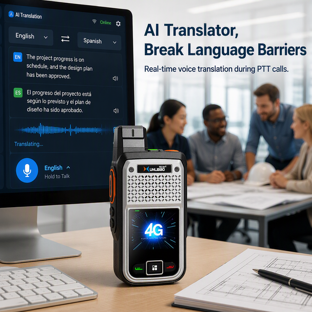 XUNLIBAO AI Translator PoC Radio 4G LTE Manufacturer Factory OEM ODM Custom LOGO GPS SIM Card Global Coverage W500 Walkie Talkie
